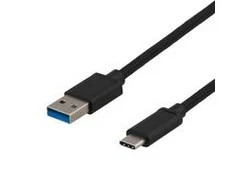 Deltaco USBC-1152 1m 3A 60W Juodas (Juodas) USB Kabelis