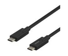 DELTACO USB-C - USB-C laidas, 5Gbit / s, 5A, 2M, juodas USBC-1503