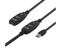 Kabelis DELTACO USB 3.0, 15.0m, juodas / USB3-1008