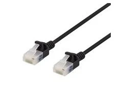 U/UTP Cat6a kabelis DELTACO, plokščias, 3.5mm skersmuo, 1m, juodas / UUTP-1027