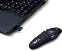Dicota Pin Point - Prezentacinis pultelis su lazeriu 10m atstumui, juodas/ D30933