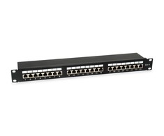 Equip Patchpanel 24x RJ45 Cat6 19 FTP 1HE ISO/IEC juodas