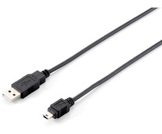 Kabelis USB Equip USB-A - miniUSB 1.8 m Juodas (128521)