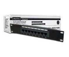 Assmann Electronic DIGITUS CAT 5e D klasės Patch Panel neekranuotas 8 prievadų RJ45 8P8C LSA 1U 254 mm (10 colių) Rack Mount spalva juodas RAL 9005
