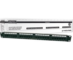 Assmann Electronic DIGITUS Patch Panel 19colių 24Port Cat5e STP neekranuotas montavimas apie LSA juodas RAL9005 be LSA dangtelio