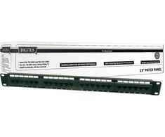 Assmann Electronic DIGITUS Patch Panel 19colių 24Port Cat5e STP neekranuotas montavimas apie LSA juodas RAL9005 be LSA dangtelio