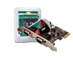 Assmann Electronic DIGITUS PCIexpress kortelė 2xserial DB9 MCS9901 mikroschemų rinkinys su 2 LP laikikliu
