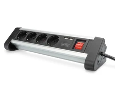 Assmann Electronic DIGITUS 4 krypčių biuro lizdų juostelė su 2x USB jungtys
