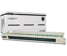 „Assmann Electronic DIGITUS CAT 3 ISDN“ komutacinė panelė, neekranuota, 50 prievadų RJ45 8P4C LSA 1U, montuojama ant stovo, pilkos spalvos RAL 7035