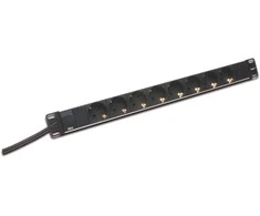 Assmann Electronic DIGITUS 19inch Outlet stripe aliuminio 8x Schuko juodas 16A 4000W In 1x Schuko incl.metal mount kit