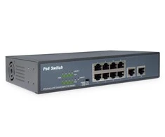 Šakotuvas Digitus 8 prievadų Fast Ethernet PoE jungiklis + 2 prievadų Uplink DN-95323-1 10/100 Mbps (RJ-45), nevaldomas, stalinis, maitinimo tipas vidinis, eterneto LAN (RJ-45) jungtys 8