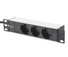 Assmann Electronic DIGITUS Outlet stripe 3x 10Inch 4000W 16A juodas su montavimo komplektu