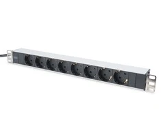 Assmann Electronic DIGITUS 19inch Outlet stripe aliuminio 8x Schuko juodas 16A 4000W In 1x Schuko incl.metal mount kit