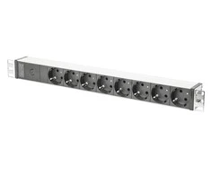 Assmann Electronic DIGITUS 48.3cm 19inch Outlet stripe aliuminio 8x Schuko 10A 4000W 1x C14 Plug incl. metalinis tvirtinimo komplektas