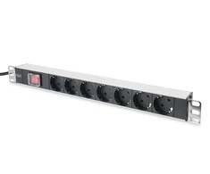 Assmann Electronic DIGITUS 19inch Outlet stripe 7x su įjungimo/išjungimo jungikliu juodas 16A 4000W Alu