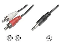 ASSMANN Audio connection cable, stereo 3.5mm - 2x RCA, 5.00m, AK-510300-050-S