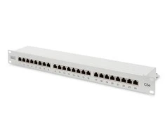 Assmann Electronic DIGITUS Patch Panel 19inch 24Port Cat5e STP ekranuotas pilkas RAL7035 laidų montavimas apie LSA