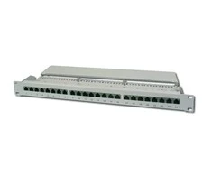 Assmann Electronic DIGITUS Patch Panel 19inch 24Port Cat5e STP ekranuotas pilkas RAL7035 laidų montavimas apie LSA