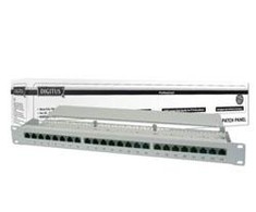 Assmann Electronic DIGITUS Patch Panel 19inch 24Port Cat5e STP ekranuotas pilkas RAL7035 laidų montavimas apie LSA