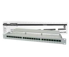 Assmann Electronic DIGITUS Patch Panel 19inch 24Port Cat5e STP ekranuotas pilkas RAL7035 laidų montavimas apie LSA
