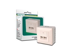 Assmann Electronic DIGITUS CAT 5e sieninis lizdas ekranuotas 2x RJ45 8P8C LSA spalvos grynas baltas paviršinis montavimas