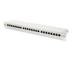 Assmann Electronic DIGITUS Patch Panel 19inch 24Port Cat6 ekranuotas pilkas RAL7035 kabelio montavimas apie LSA