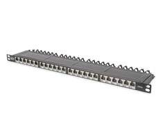 DIGITUS Patchpanel 0,5HE 24-Port Cat6a geschirmt juodas