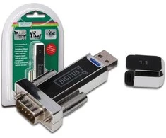 Assmann Electronic Assmann elektroninis DIGITUS keitiklis USB1.1 į serijinį įsk. USB A/M USB A/F laidas 80cm