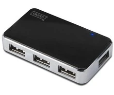 Assmann Electronic DIGITUS USB2.0 Hub 4 prievadų 4xUSB A /F USB B mini F įsk. maitinimo šaltinis ir USB kabelis A/B mini