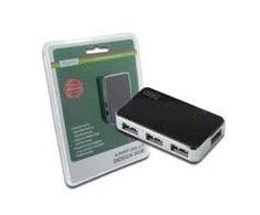Assmann Electronic DIGITUS USB2.0 Hub 4 prievadų 4xUSB A /F USB B mini F įsk. maitinimo šaltinis ir USB kabelis A/B mini