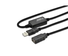 Assmann Electronic DIGITUS USB 2.0 kartotuvo kabelis 10m USB A vyriškas / A moteriškas
