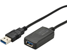 Assmann Electronic Cable DIGITUS DA-73104 (USB M - USB F, 5m, juodos spalvos)