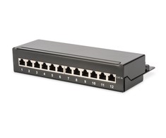 DIGITUS Patchpanel 1HE 12-Port Cat6A geschirmt juodas