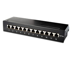 DIGITUS Patchpanel 1HE 12-Port Cat6A geschirmt juodas