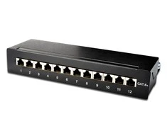 DIGITUS Patchpanel 1HE 12-Port Cat6A geschirmt juodas