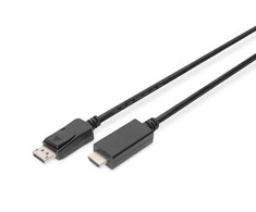 Assmann Electronic ASSMANN DisplayPort Adapteris Cable DP - HDMI Type A St / St 3,0m w / War. DP 1.2 HDMI 2.0 4K / 60Hz CE juodas