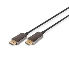 Assmann Electronic ASSMANN DisplayPort AOC Hibridinio pluošto prijungimo kabelis M/M 10m UHD 8K60Hz CE auksinis bl