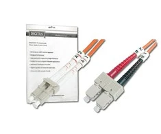 Assmann Electronic DIGITUS LWL patchable LC/SC 50/125um 1m Multimode Duplex Halogenfrei bis 1Gbit su Messprotokoll oranžinis OM2