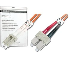 Assmann Electronic DIGITUS LWL patchable LC/SC 50/125um 1m Multimode Duplex Halogenfrei bis 1Gbit su Messprotokoll oranžinis OM2