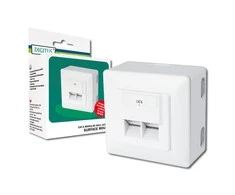 Assmann Electronic DIGITUS modulinis sieninis lizdas 2xRJ45 baltas Cat6 pilnai ekranuotas paviršinis montavimas RAL 9010