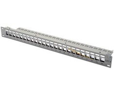 DIGITUS Patchpanel 1HE 24-Port Modular Patchpanel grau