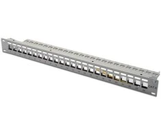 DIGITUS Patchpanel 1HE 24-Port Modular Patchpanel grau