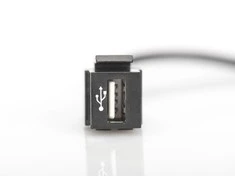 Digitus Modulis Keystone USB 2.0 su su 16cm laidu, jungtis lizdams ir tuščioms plokštėms, moteriška/vyriška, Juodas