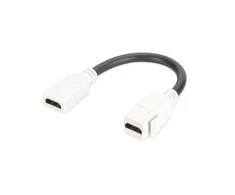 Digitus Modulis Keystone HDMI su su 12cm laidu, jungtis lizdams ir tuščioms plokštėms, moteriška/moteriška, balta