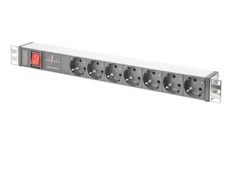 Assmann Electronic DIGITUS 19 colių išėjimo juosta 7x su įjungimo / išjungimo jungikliu ir apsauga nuo viršįtampių juodas