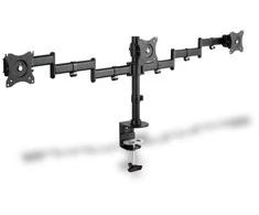 Assmann Electronic DIGITUS Universalus Tripple Monitorius Stovas su tvirtinimo mazgu Triple Monitorius Stalinis laikiklis juodas 90ø Swivel 45ø Tent rotat