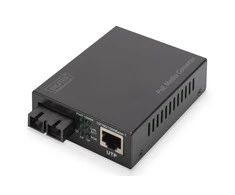 Šakotuvas Digitus Gigabit PoE Singlem.Media RJ45/SC SM PSE šviesolaidinis keitiklis