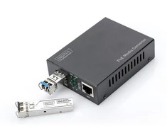 Šakotuvas DIGITUS Gigabit Ethernet PoE+ Media Converter, SFP | Digitus