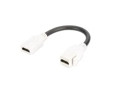 Digitus Modulis Keystone HDMI su su 12cm laidu, jungtis lizdams ir tuščioms plokštėms, moteriška/moteriška, balta
