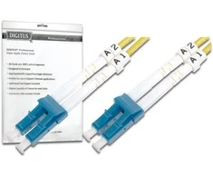 Assmann Electronic DIGITUS LWL patchable LC/LC 09/125um singelmode Duplex be halogenų su protokolu geltona 1m